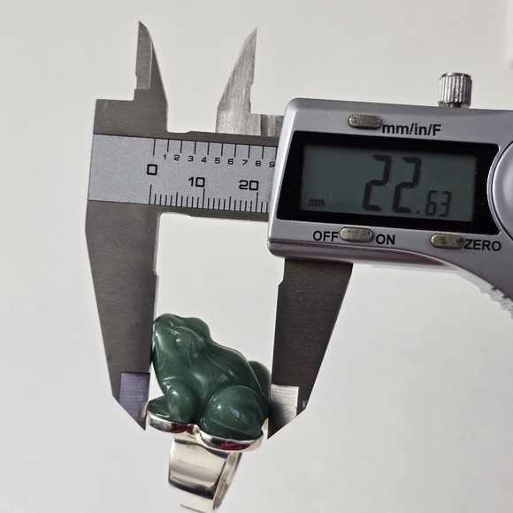 Rare Sajen Sterling Silver 925 Jade Frog Ring - Picture 10 of 12